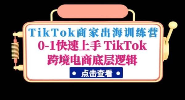 TikTok商家出海训练营：0-1快速上手 TikTok跨境电商底层逻辑(无水印)