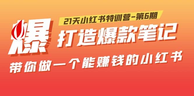 21天小红书特训营-第6期，打造爆款笔记，带你做一个能赚钱的小红书