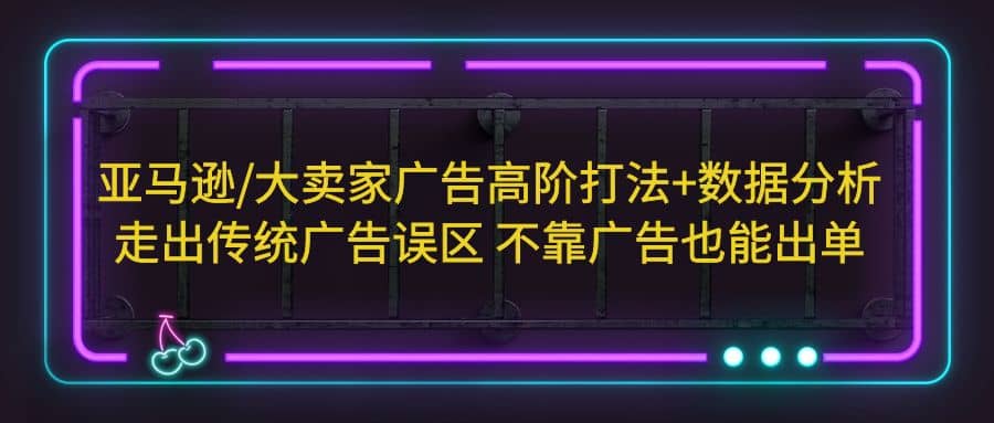 亚马逊/大卖家广告高阶打法 数据分析，走出传统广告误区 不靠广告也能出单