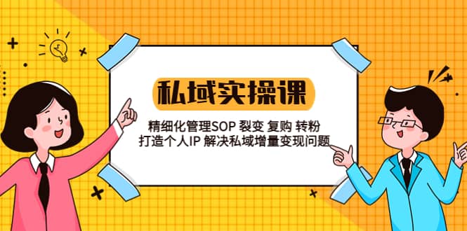 私域实战课程：精细化管理SOP 裂变 复购 转粉 打造个人IP 私域增量变现问题