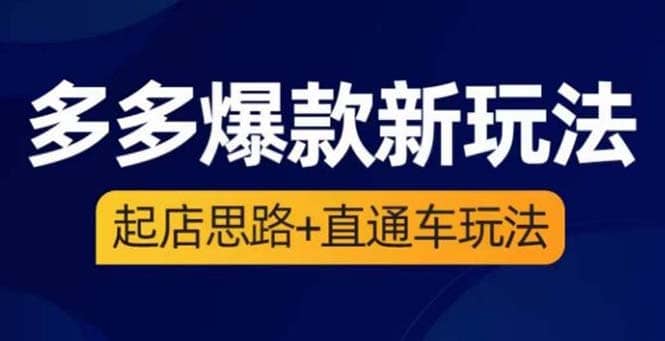 2023拼多多爆款·新玩法：起店思路 直通车玩法（3节精华课）