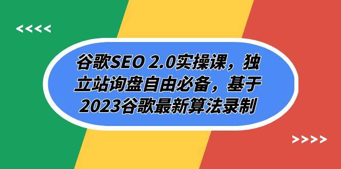 谷歌SEO 2.0实操课，独立站询盘自由必备，基于2023谷歌最新算法录制（94节