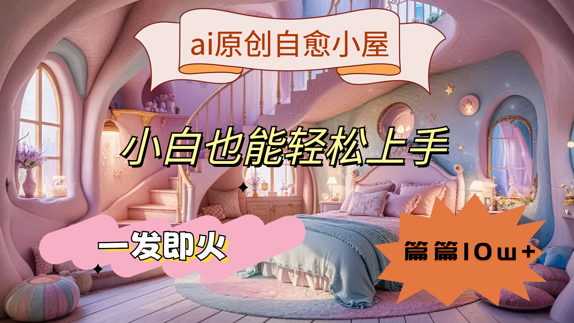 ai原创治愈小屋，小白也能轻松上手，一发即火，篇篇10w+