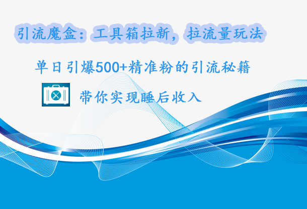 引流魔盒：工具箱拉新，拉流量玩法，单日引爆500+精准粉的引流秘籍，带你实现睡后收入